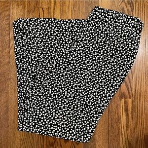 Ellen Tracy Black White Silk Dress Pants Wide Leg Size 16